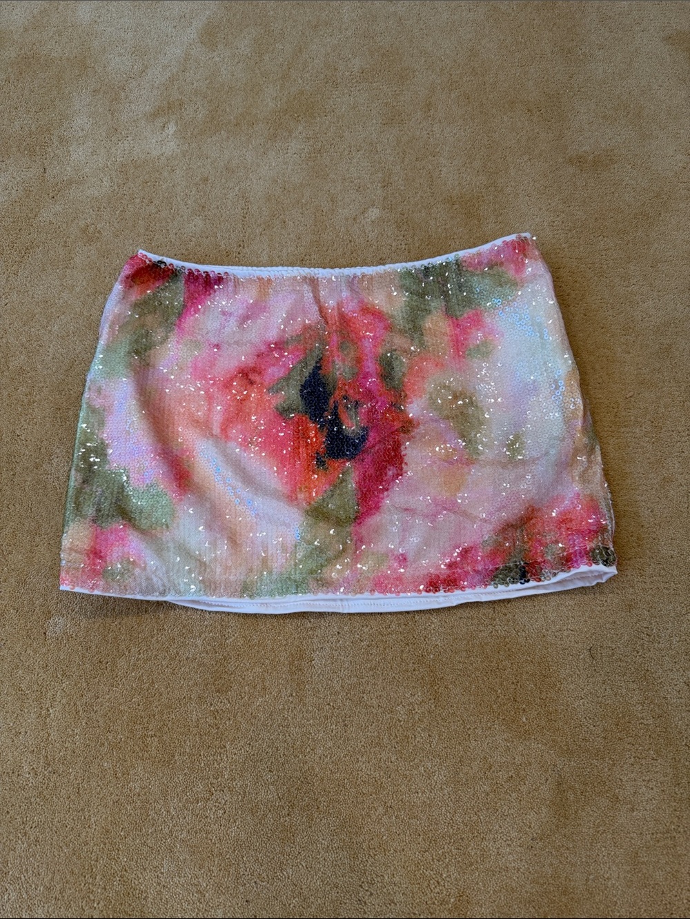 Missguided Floral Sequin Mini Skirt